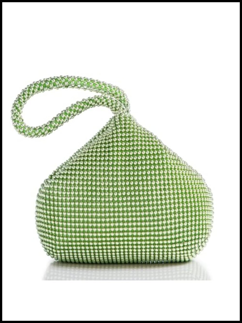 Beaded Clutch Evening Bag Wristlet Purse Satin Triangle Handbag